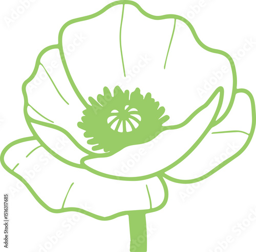 POPPY FLOWER VECTOR TRANSPARENT ICONS