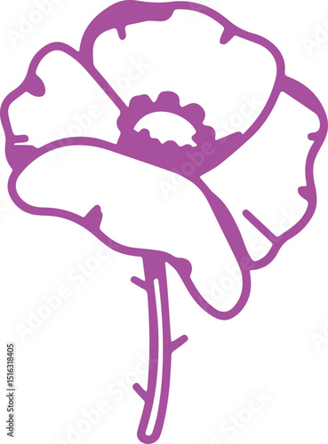 POPPY FLOWER VECTOR TRANSPARENT ICONS