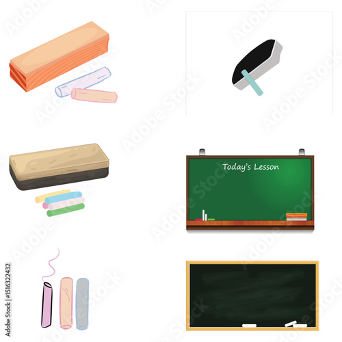 chalkboard duster, chalkboard and chalk vector