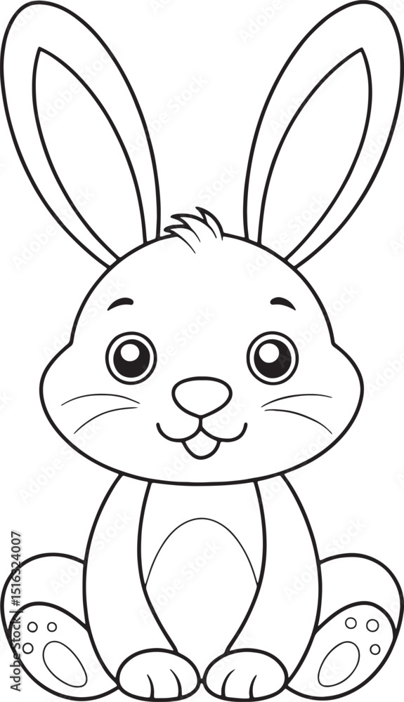 Obraz premium rabbit coloring page for kids easter vector illustration