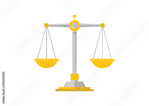 Illustration of a gold balance scale symbolizing justice equality and legal principles