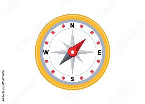 Free Download Simple and clear illustration of a compass pointing north for navigation and direction - GFXLoad