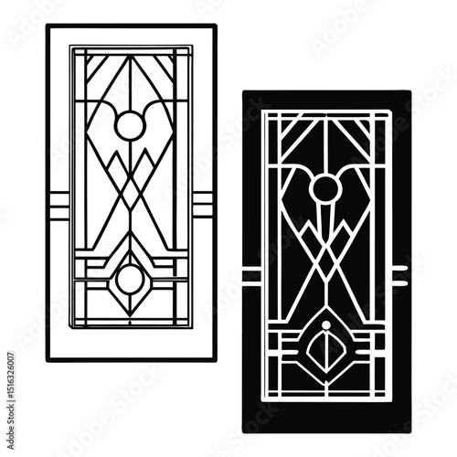 Art deco geometric window designs