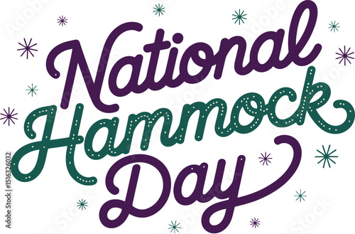 National Hammock Day with Decorative Typography and Festive Design