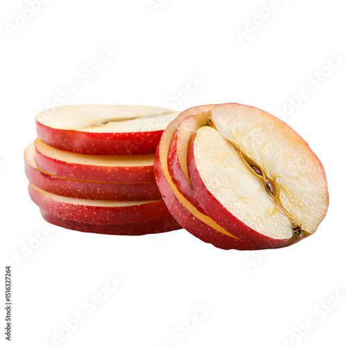Set of apple strudel slices isolated on a transparent background