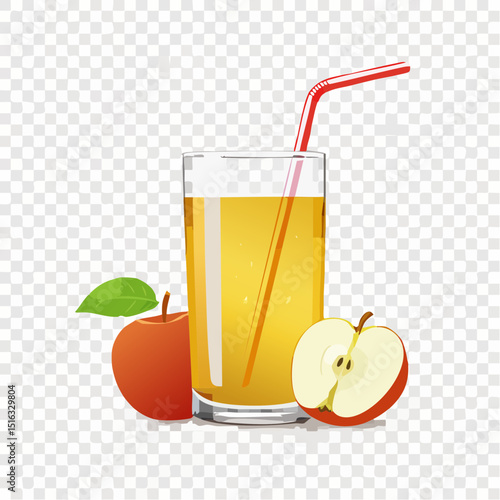 リンゴジュースのベクターイラスト素材