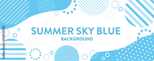 シンプルポップなブルーの背景素材 ( フレーム　見出し　タイトル　背景　メンフィス　ポップ　セール　チラシ )	