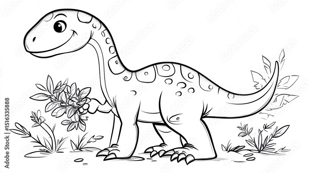 Fototapeta premium Cute dinosaur drawing