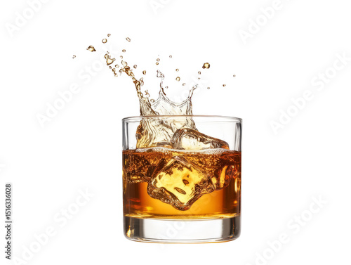 glass of alcohol isolated.