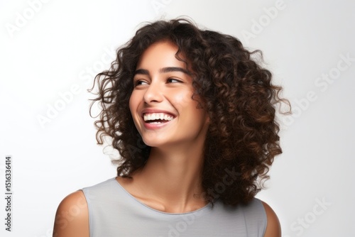 Hispanic woman laughing portrait adult.
