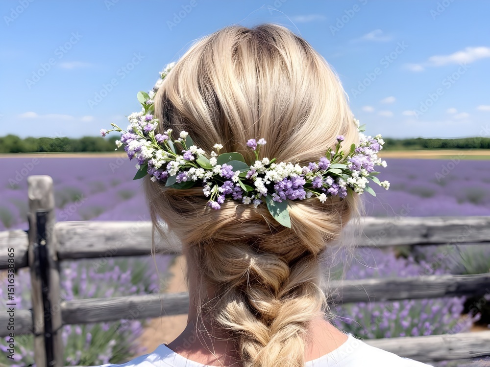 Naklejka premium Girl in a wildflowers flower crown