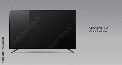 Modern digital TV isolated on gray background