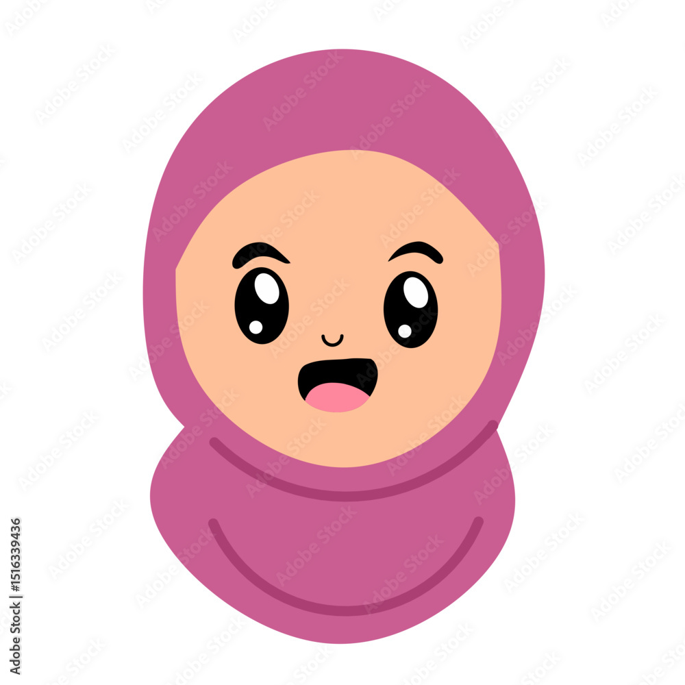 Fototapeta premium Muslim Woman Vector Cartoon