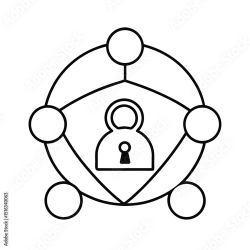 Security and data protection icon representing network safeguarding digital privacy and confidentiality