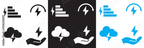 Energy saving and efficiency icon.  Vector for websites, mobile interfaces, presentations, banner, visual branding etc. Vector illustration. isolated on white and black background. EPS 10