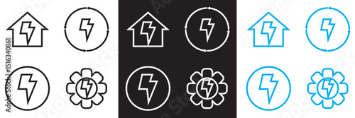 Energy saving and efficiency icon.  Vector for websites, mobile interfaces, presentations, banner, visual branding etc. Vector illustration. isolated on white and black background. EPS 10