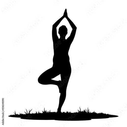 Silhouette of pregnant woman doing yoga at sunrise, maternal wellness and calm