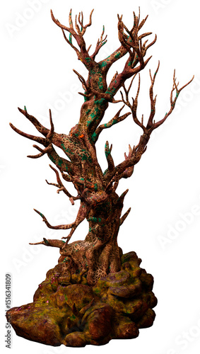 3D Rendering Underwater Tree on White