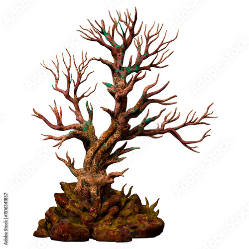 3D Rendering Underwater Tree on White