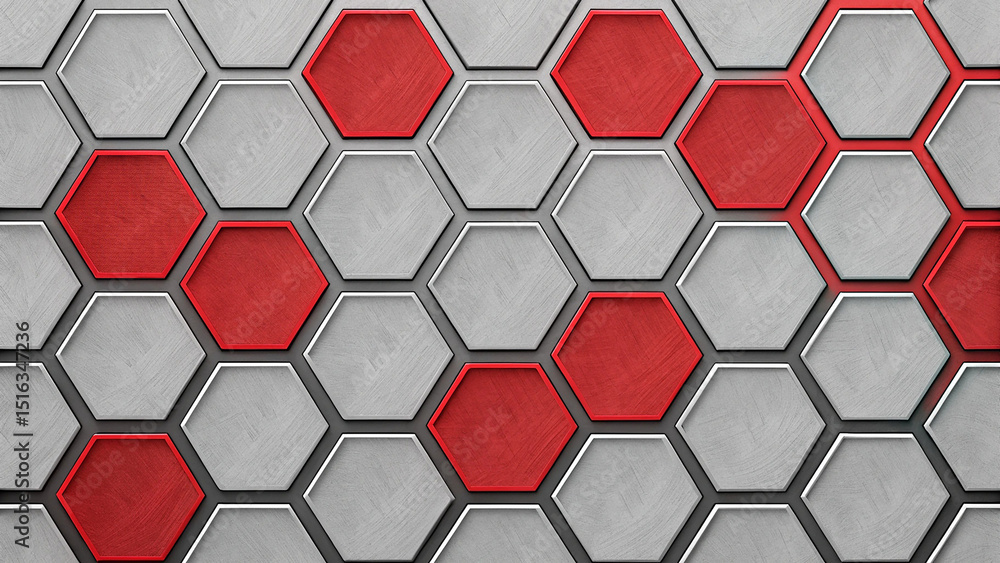 grey and red hexagons modern background with geometric layout grey and red hexagons modern background with geometric layout