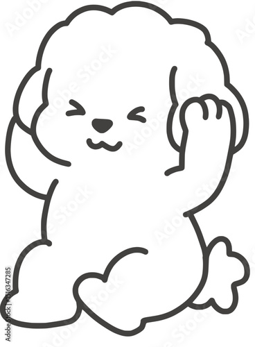 귀막고 있는 강아지