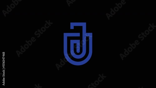 Intro logo with simple motion with the concept of the UJ letter logo, a padlock key
