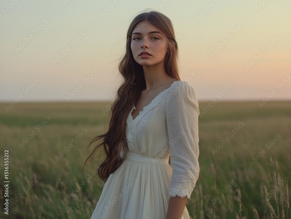 Naklejka premium Glowing Sunset Portrait
