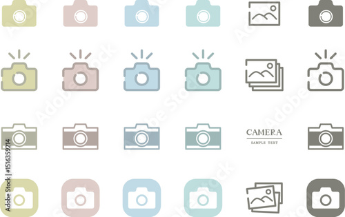 シンプルなカメラアイコン素材セット / vector eps