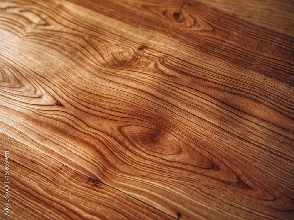 Obraz premium A rich, detailed close-up of a wooden surface, showcasing its exquisite natural grain and warm brown tones. Perfect for backgrounds or organic themes.