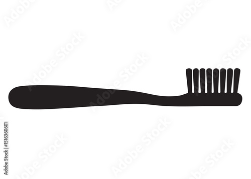 Toothbrush logo silhouette vector, Toothbrush logo icon, toothbrush silhouette vector illustration, simple black toothbrush silhouette logo vector on a white background.