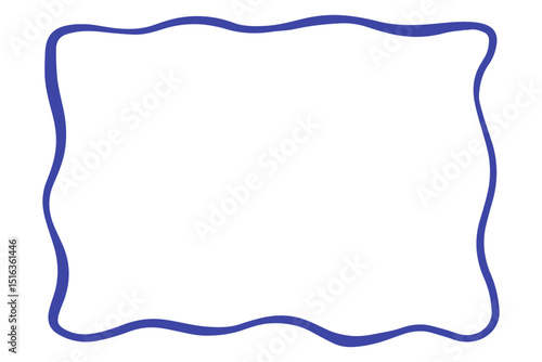 Wavy edge rectangular frame box vector illustration isolated on white.