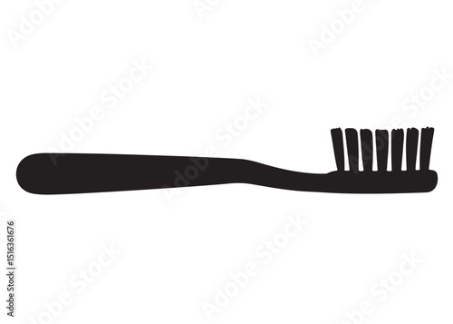 Toothbrush logo silhouette vector, Toothbrush logo icon, toothbrush silhouette vector illustration, simple black toothbrush silhouette logo vector on a white background.