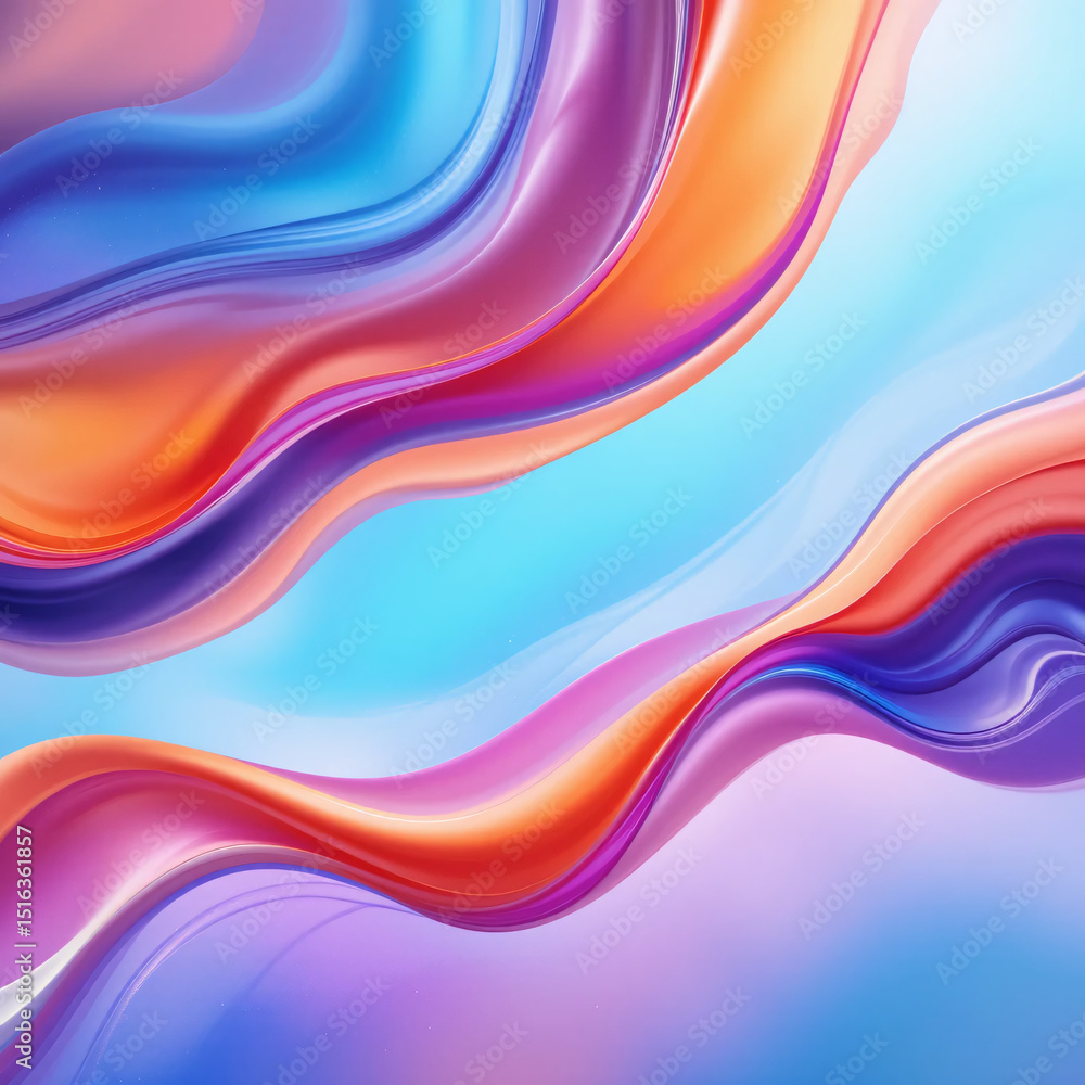Colorful Flowing Abstract Background Smooth Gradient Waves of Blue, Purple, Pink, and Orange with Light Pastel Tones Colorful Flowing Abstract Background Smooth Gradient Waves of Blue, Purple, Pink, and Orange with Light Pastel Tones