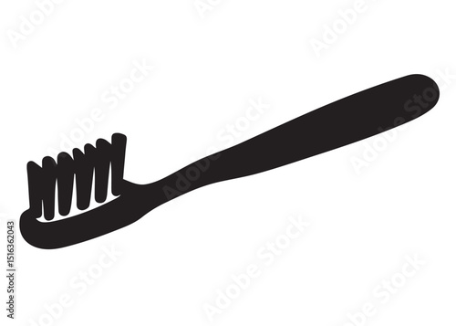 Toothbrush logo silhouette vector, Toothbrush logo icon, toothbrush silhouette vector illustration, simple black toothbrush silhouette logo vector on a white background.