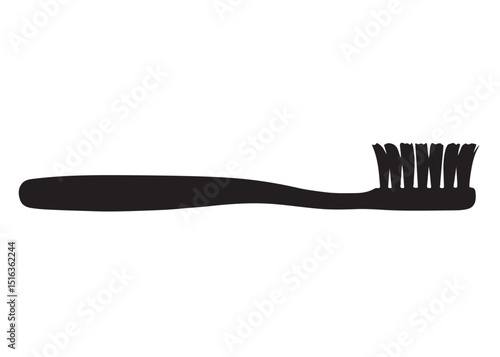 Toothbrush logo silhouette vector, Toothbrush logo icon, toothbrush silhouette vector illustration, simple black toothbrush silhouette logo vector on a white background.