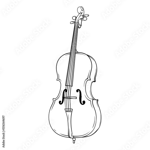 violin drawing illustration line art