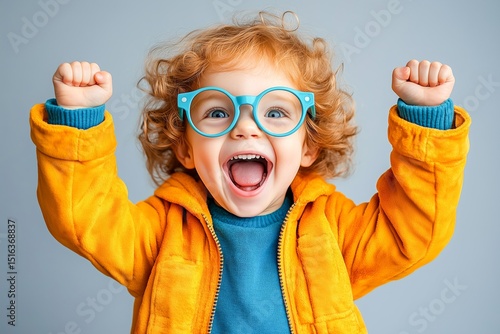 Joyful Happy Adorable Funny Child Portrait