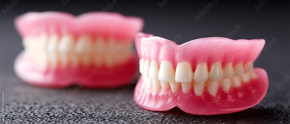 Obraz premium Dentures on Dark Surface