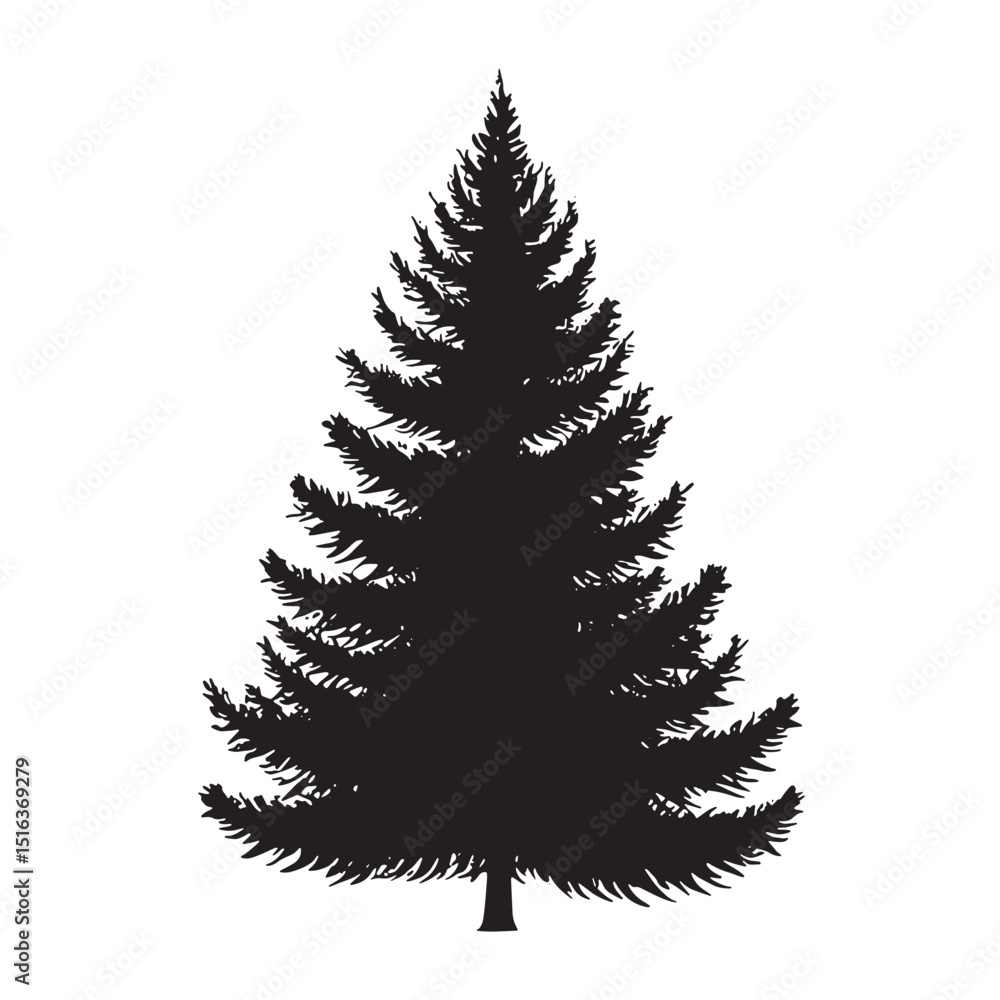 Obraz premium Xmas Tree Silhouette Vector Illustration