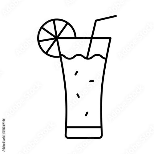 Juice Line Editable Stroke Icon. Fast-food And Drinks Themes Vector Illustration