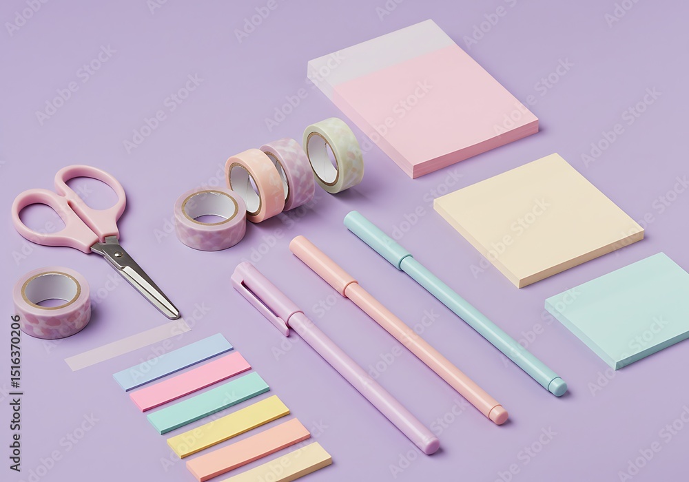 pastel stationery set flatlay pastel stationery set flatlay
