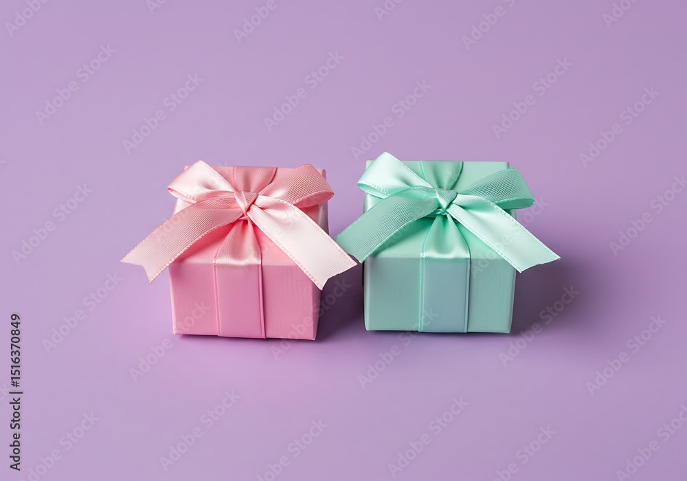 Obraz premium pastel gift composition flatlay