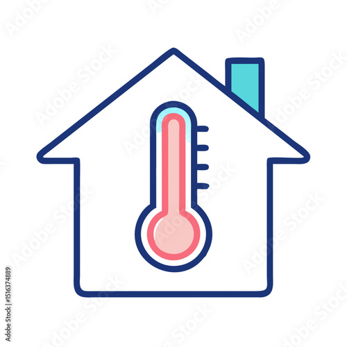 Home Temperature Icon Illustration Vector