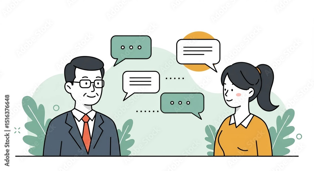 Business Communication Icon – Two People Talking with Speech Bubbles
Business Communication Icon – Two People Talking with Speech Bubbles