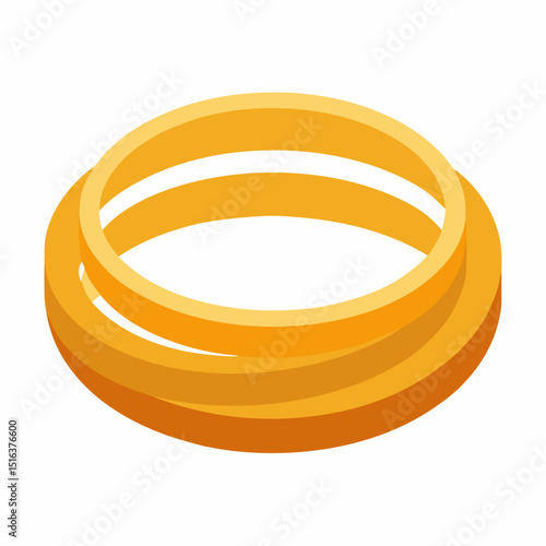 Gold bangles icon on white background.