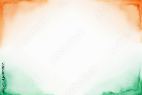Indian Tricolour Watercolor Splash: Artistic watercolor wash in the colours of Indian flag. The watercolour painted by hand for the republic day or the independence day in india.