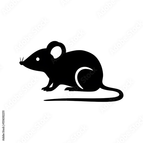 Mouse Silhouette Vector – Rodent Animal Icon Black Design