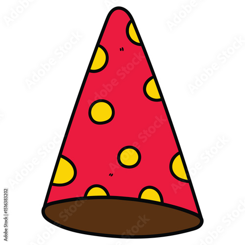 Hand drawn cartoon birthday cap on white background.