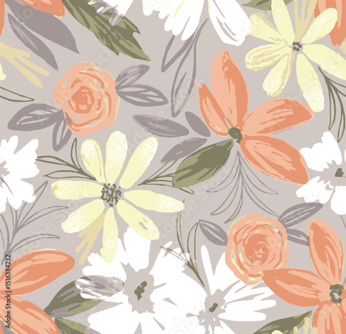 abstract floral effect pattern artwork pastel colors