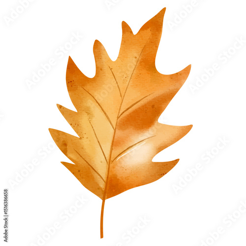 Watercolor autumn leaf. Hand painted fall foliage element for seasonal design, posters, cards or invitations